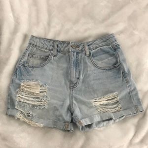 Distressed Denim Shorts